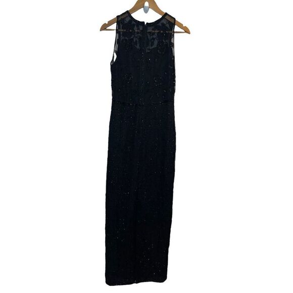 Brillante By JA Vintage Black Silk Sequin Maxi Dress Women’s Size 8 - Picture 3 of 11